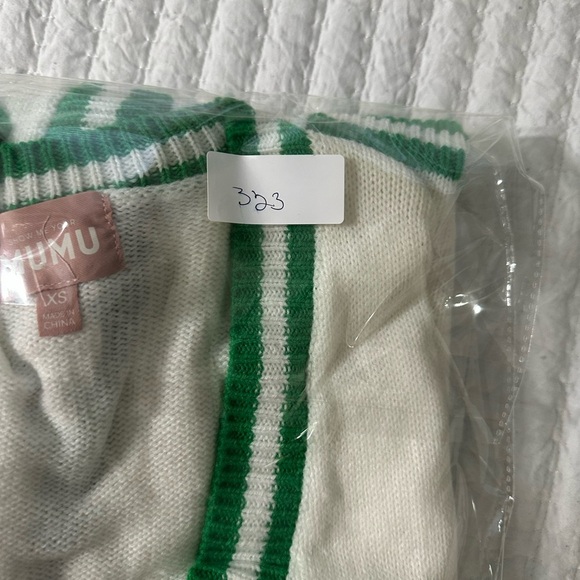 A323 Show Me Your Mumu Lambert Cardigan sz XS white Green - Picture 6 of 7